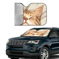 thumbnail image 4 of Fuzoiu Sleeping Cat In Blanket Print Car Windshield Sun Shade,Block Uv Rays Sunshade,Foldable Front Window Sun Visor Protector for Car,SUV,Truck-Keep Vehicle Cool-Sleeping Cat In Blanket, 4 of 8