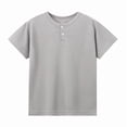 thumbnail image 4 of 3 Pack Kids Tshirts Short Sleeve Crewneck Button Front T-Shirts Casual Tops Tees Summer Tops T Shirts for Boys 9-12 Years, 4 of 9