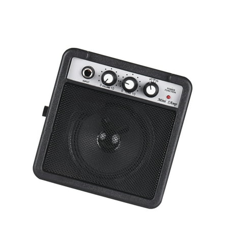 Meterk 5W Mini Guitar Amplifier Amp Speaker with 3.5mm & 6.35mm Inputs 1/4 Inch Output Supports Tone Adjustment Overdrive