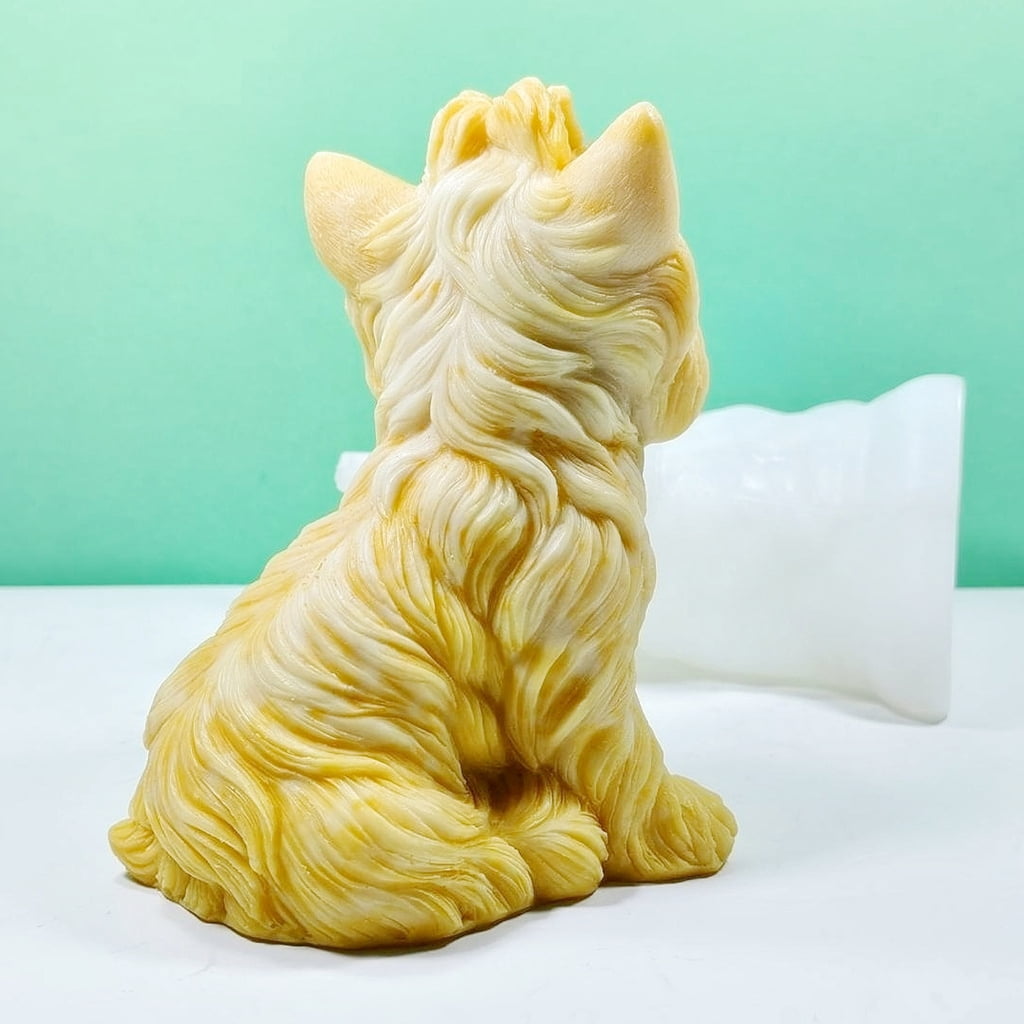 WINDLAND Little Dog Decoration Candle Silicone Mold Epoxy Sitting Dog Candle Silicone Mold DIY Ornament Jewelry Making Tool