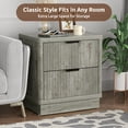 thumbnail image 5 of 22.7 inch Fluted Nightstand with 2 Drawers Farmhouse End Table for Living Room, 5 of 7