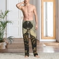 thumbnail image 2 of Logiee Surreal Brain Tree Print Pajama Pants for Men,Men’s Pajama Bottoms,Mens PJ Pants with Pockets & Button Fly-Small, 2 of 6