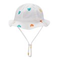 thumbnail image 2 of Toddler Sun Hat Baby Girls Boys Bucket Hat Infant Beach Hat Infant Summer Wide Brim Fisherman Hat with Chin Strap 0-12 Months, 2 of 5