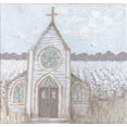 thumbnail image 2 of Bryan, Kathleen 16x15 Gold Ornate Wood Framed with Double Matting Museum Art Print Titled - Farm Sketch Church, 2 of 4
