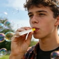 thumbnail image 5 of 3D Printed Pipe-Shaped Bubble Blower toys, Reusable Plastic Bubble Wands with 30Ml Bubble Solution & Storage Box, Novelty Bubble Makers for indoor Outdoor Party Games, Family, 5 of 6