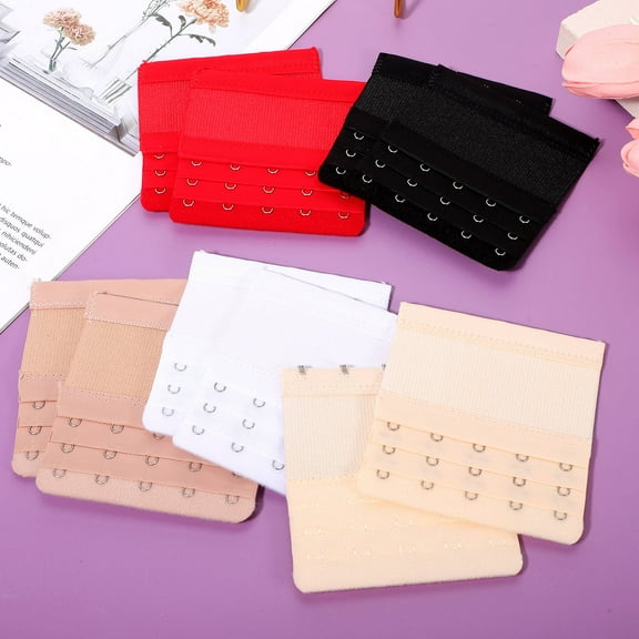 HEMOTON 5pcs Bra Extension Hooks Stretchy Bra Hooks Women Bra Back Buckles Adjustable Bra Strap Hooks Bra Replacement Parts 5 Hooks