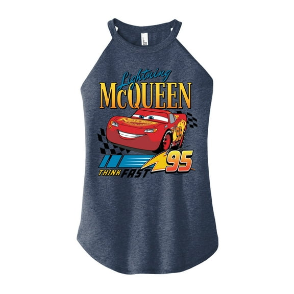 Disney Cars - Lightning McQueen Think Fast - Juniors High Neck Tank Top