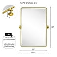 thumbnail image 6 of TEHOME Farmhouse Gold Bathroom Mirror, 20x30 inches, Pivot Rectangle, Tilting Beveled Mirror, 6 of 8