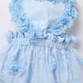thumbnail image 6 of IBTOM CASTLE Baby Girl 1st Birthday Outfit Lace Tulle Romper Princess Tutu Dress Headband Shiny ONE Cake Smash Photo Shoot Clothes 6-12 Months Blue Flower, 6 of 8