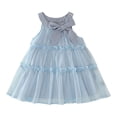 thumbnail image 2 of YHAJDS Girls Summer Boho Dress Sleeveless Crew Neck Elastic Smocked Fabric Ruffle Edge Soft Everyday Outfit, 2 of 5