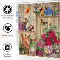 thumbnail image 4 of Flower Shelves Shower Curtain Rustic Floral Potted Wooden Board Decorations Shower Curtains Farmhouse Botanic Potted Shelf Shower Curtain Set for Bathroom with Hooks 72x72 Inch, 4 of 6
