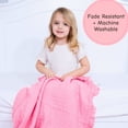 thumbnail image 5 of LollyBanks Ruffle Baby Girl Blanket, Organic Cotton Muslin Crib Quilt, 40 x 36 in, Pink Bow Print, 5 of 8