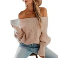 thumbnail image 4 of LYXSSBYX Womens Sweaters Plus Size Clearance Women's Solid Color Casual Long-Sleeved Warmth Collar Pullover Sweater, 4 of 9