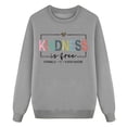 thumbnail image 2 of Tisuna Kids Girls Long Sleeve Sweatshirts Soft Crewneck Letter Print Tops Toddler Daily Wear Fall Outfits Size 5-6 Years Grey, 2 of 3
