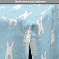 thumbnail image 4 of Easter Bunny Dog Crate Cover, Simple Calm Tones Rabbit Illustration Pompom Tail, Easy to Use Pet Kennel Cover Small Dogs Puppies Kittens, 7 Sizes, Blue Cadet Blue, by Ambesonne, 4 of 6