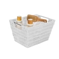 thumbnail image 5 of Simplify Medium Rattan Tote Storage Basket in White, 5 of 6
