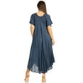 thumbnail image 2 of Sakkas Lilia Embroidered Lace Up Bodice Relaxed Fit Maxi Sun Dress - A-Midnight Blue - One Size Regular, 2 of 5