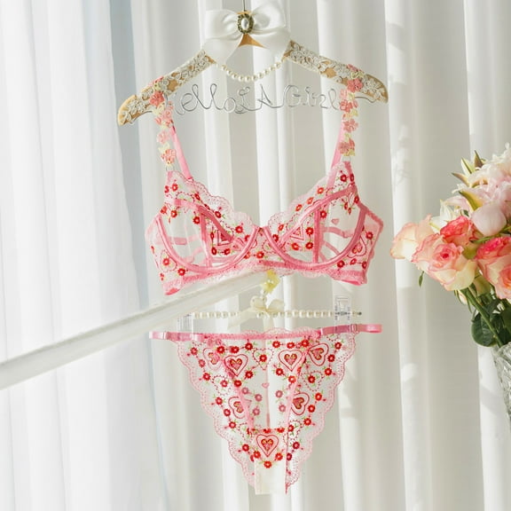 Pink Cute Sweetheart Lingerie Set (PINK, S)