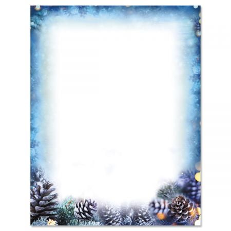 snowy pine christmas letter papers set of 25 christmas stationery