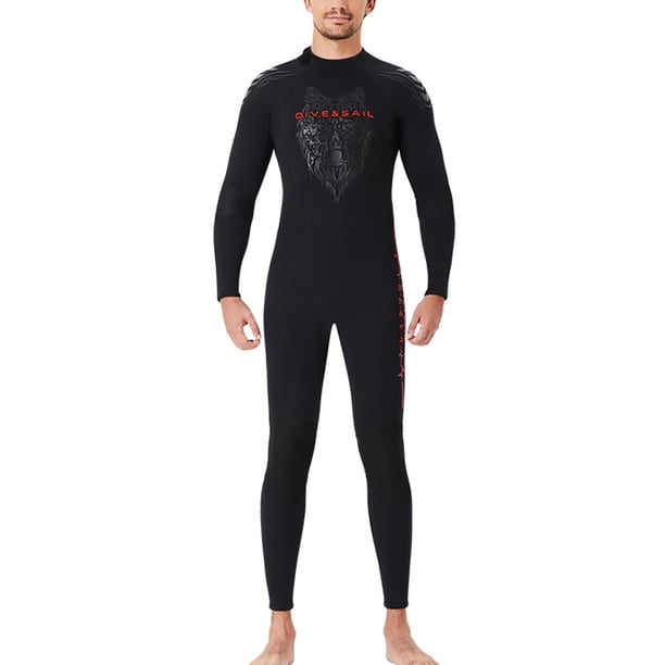 DIVE SAIL Traje de buceo 3MM Neopreno Traje de neopreno a prueba de frío Servicio de larga duración Tecnología textil Material de Accesorio de surf macho negro M Yuarrent OD019365-08