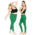 thumbnail image 2 of Stretch Is Comfort Women's Cotton Full Length Leggings Kelly Green Small, 2 of 6