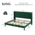thumbnail image 6 of Amolife King Size Velvet Upholstered Bed with Wingback Headboard, Green, 6 of 9