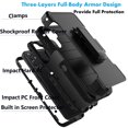 thumbnail image 3 of Galaxy A14 5G Case, with Screen Protector Belt Clip Holster Heavy Duty Rugged Shockproof Full Body Protection Kickstand Defender Phone Cover for Samsung Galaxy A14 5G (Black), 3 of 9