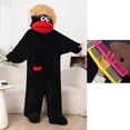 thumbnail image 2 of Domzest Big Mouth Monster Onesie Silly Funny Cozy Onesie Pajamas With Matching Two Combs for Home Loungewear, Pajama Party & Halloween (No Shoes Included) Black M, 2 of 4