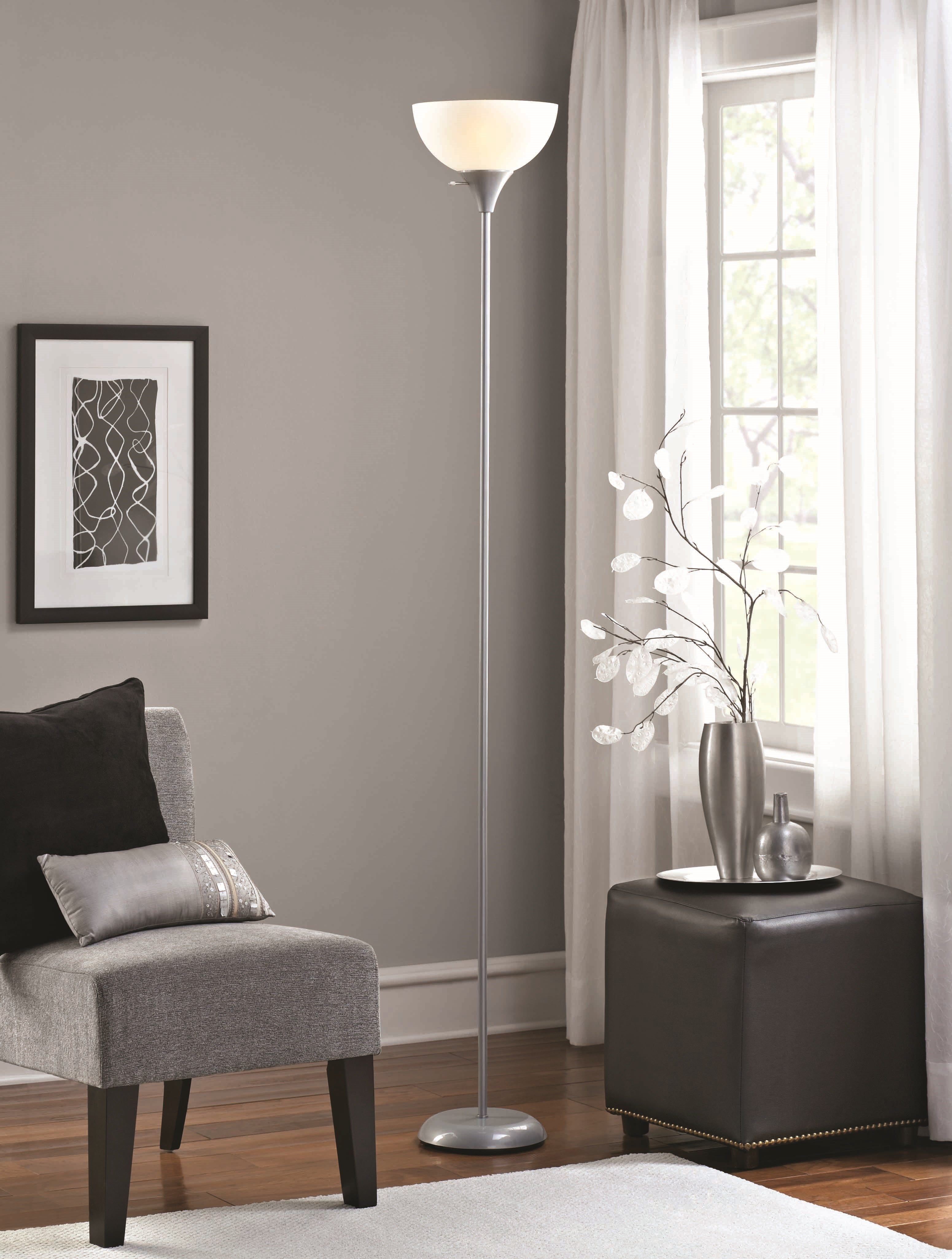 Mainstays Floor Lamp Silver Finish