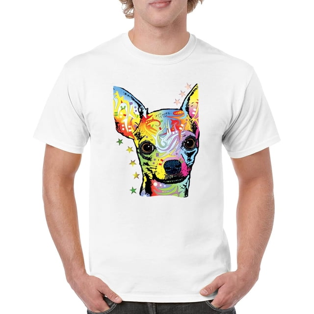 Dean Russo Cute Chihuahua - Camiseta de neón colorida para perros pequeños, Blanco