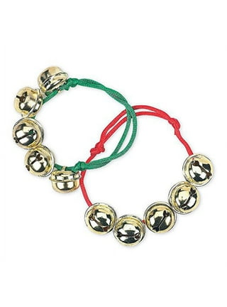 Rhode Island Novelty Jingle Bell Band Bracelets, 9-Inch, Pack of 2, Red and  Green