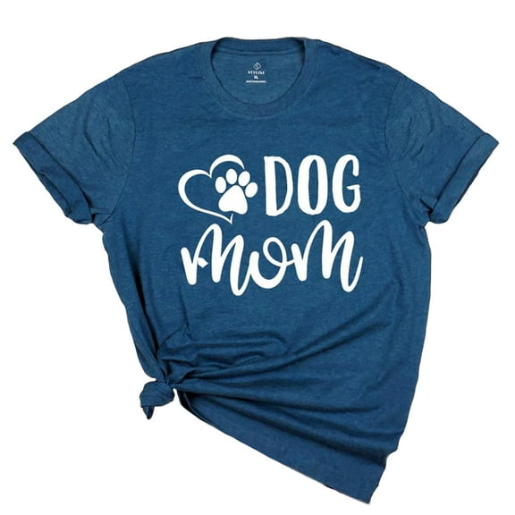Blue Box Boutique Inc Teal Blue Dog Mom Shirt | Dog Lover Shirt, Dog Parent Shirt - Small