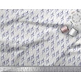 thumbnail image 2 of Soimoi Blue Rayon Crepe Fabric Arrow,Heart & Eiffel Tower Architectural Decor Fabric Printed Yard 46 Inch Wide, 2 of 3