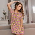 thumbnail image 6 of Bixox Avocado And Sun Pattern Women's Nightgown, Soft & Breathable Sleepwear, Round Neck Knee-Length Pajama Dress,Loungewear for Home & Sleep, 6 of 7