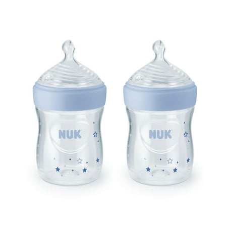NUK Simply Natural Baby Bottles, 5 oz, 2-Pack,
