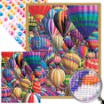 thumbnail image 1 of Pintura de diamante 5D DIY, taladro redondo completo, Kit de globos aerostáticos AB parcial, 55x65cm, 1 of 9