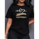 thumbnail image 1 of Camiseta de manga corta para mujer con estampado de corazones y estampado de leopardo, cómoda, diseño deportivo estampado, top de camiseta para mujer, 1 of 6