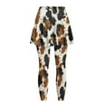 thumbnail image 4 of SCRAWLGOD Fur Cow Print Brown Black Women's Athletic Skirted Leggings Comfortable Elastic Sporty Skirt with Leggings Breathable Trendy Yoga Tennis Clothes with Pocket, L, 4 of 7