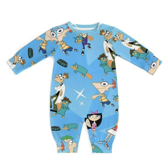 Phineas And Ferb Unisex Baby Boy Girl Rompers Long Sleeve Infant Jumpsuits Babies' Outfits Fall Winter Clothes 0-3M