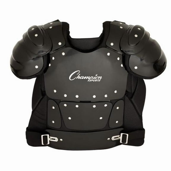 Champion Sports  13 in. Outside Plastic Shield Professional Umpire Chest Protector, Black
