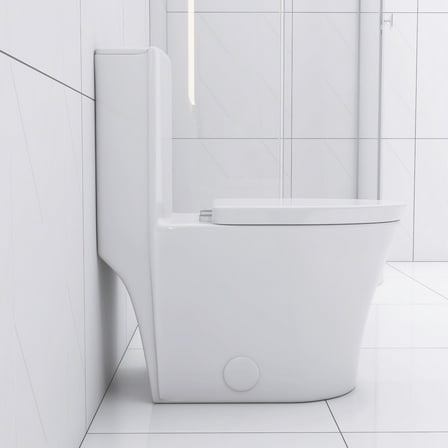Elongated One Piece Toilet White