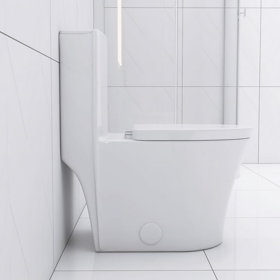Elongated One Piece Toilet White