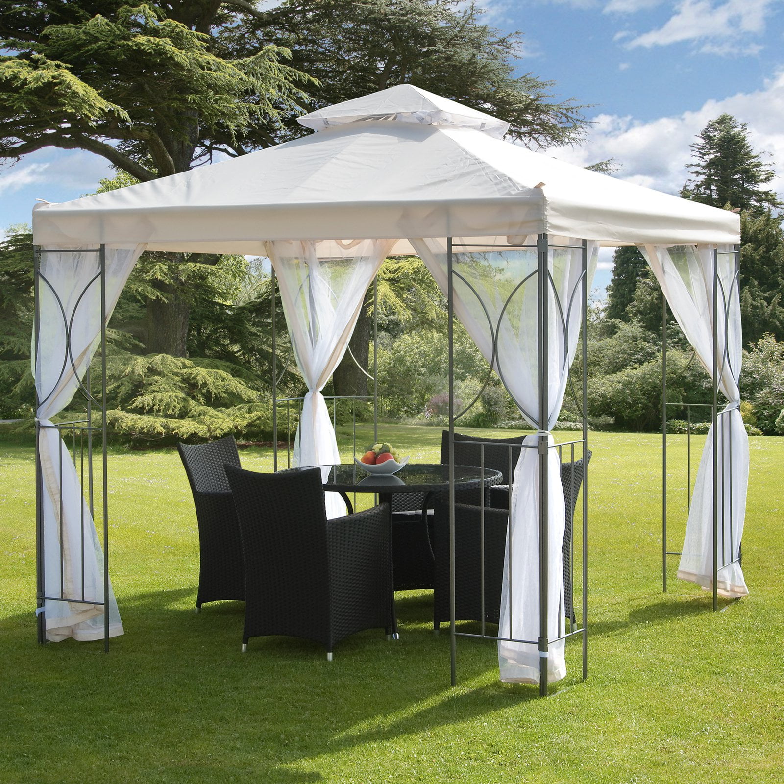 Polenza 98" Cream Gazebo Net PA Coating Steel White Net by Supplier Generic
