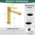 thumbnail image 2 of Akicon Gold Bathroom Faucet 1 Hole, Single Handle Bathroom Sink Faucets, 304 Stainless Steel, Bath Faucet, 2 of 10