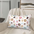 thumbnail image 4 of Plush Throw Pillow Covers, Cartoon Donut Ice Cream Candy Pillow Cases with Invisible Zipper, Breathable Microfiber Pillow Cases Standard Size for Sleeping Bedroom Sofa Living Room 20x30, 4 of 5