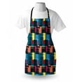 thumbnail image 3 of Retro Apron Hand Drawn Vintage Composition of Geometric Shapes Squares Rectangles and Stripes, Unisex Kitchen Bib Apron with Adjustable Neck for Cooking Baking Gardening, Multicolor, by Ambesonne, 3 of 3