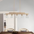 thumbnail image 3 of Modern Gold Kitchen Island Chandelier, 5-Light Farmhouse Linear Pendant Light Fixture, 3 of 7