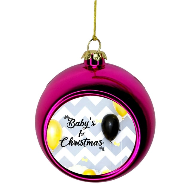 Babys First Christmas Xmas Ornament New Baby First Year Ornament  - Baby 1st Xmas Ornament - Baby 1st Christmas Ornament Christmas DÃ©cor Pink Ball Ornaments