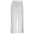thumbnail image 4 of Wxirdiow Girls Sweatpants Girls Wide Leg Pants Kids Straight Adjustable High Waist Trousers Vintage Kids Dress School Uniform Pant White Size,2-4 Years, 4 of 5
