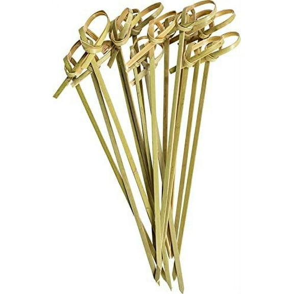 300 Count Bamboo Knot Picks - 4.75 Inch Appetizer, Sandwich, & Cocktail Drinks Skewer Toothpicks